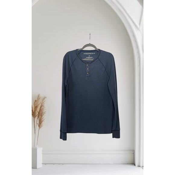Men’s Aeropostale Long Sleeve Blue Shirt Size Large - Picture 1 of 5